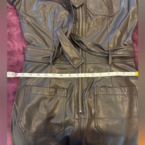 NWT The Colette Weekend Jumpsuit by Maeve: Faux-Leather Edition - Picture 10 of 10